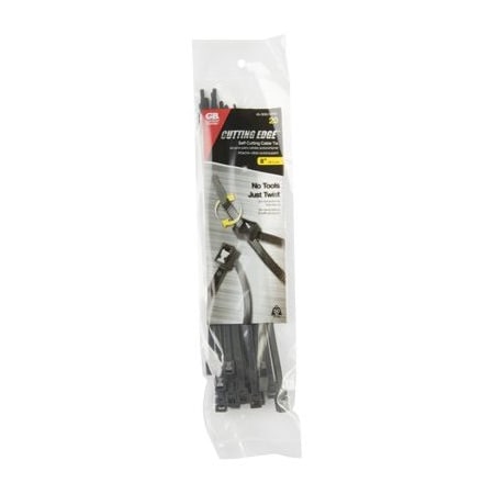Ecm Industries Cable Tie, 8 in L, 2 in Max Bundle Dia., Black, Nylon 6/6, 50 lb Strength 45-308UVBSC